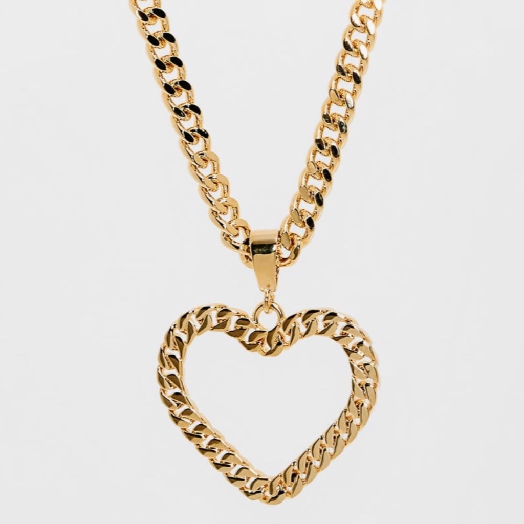 Moschino Chain Heart Pendant Necklace Nwot
